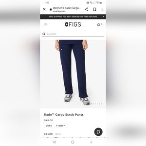 Women's FIGs Navy Blue Kade cargo pants